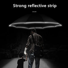 Reflective Stripe Reverse Led Light Automatic Umbrella
