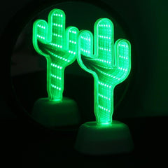 3D Cactus LED Infinity Lamp