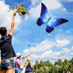 30m Blue Butterfly Flying Kite