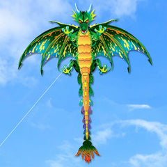 Green Dinosaur long tail kite