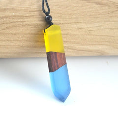 Wood Resin Necklace Pendant