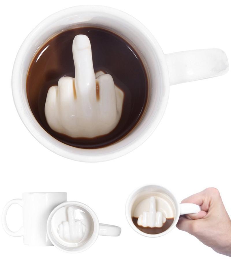Middle Finger Inside Mug