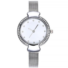 Stainless Steel Band Marble Hours Watch For Women's