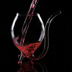 2Pcs Wine Glass Built-in Straw